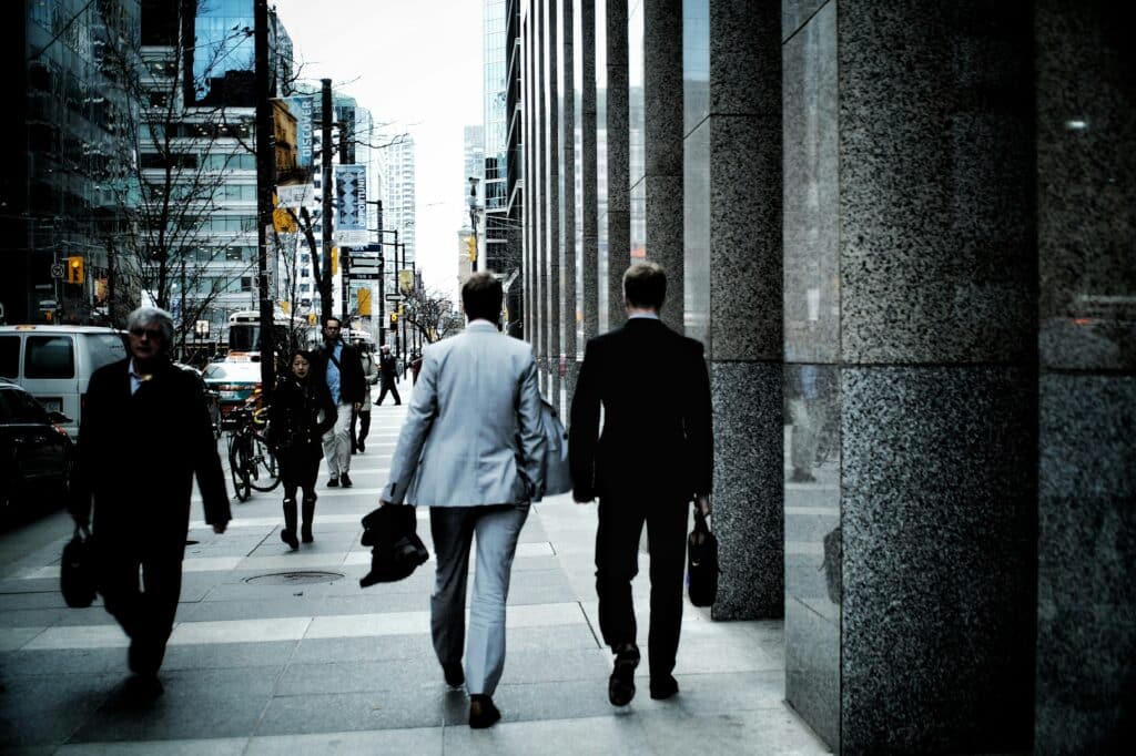 two men walking