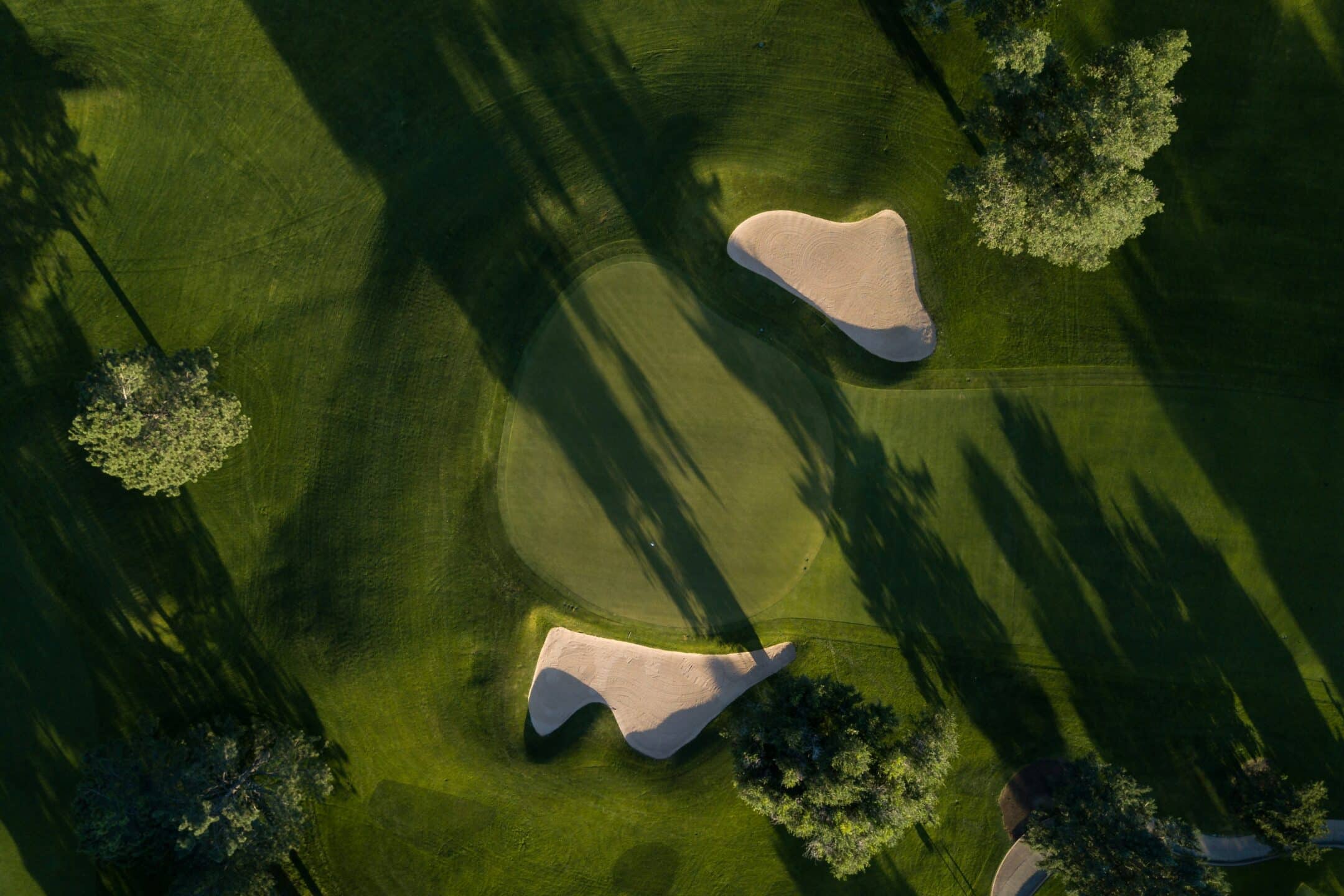 birds eye view of golf course