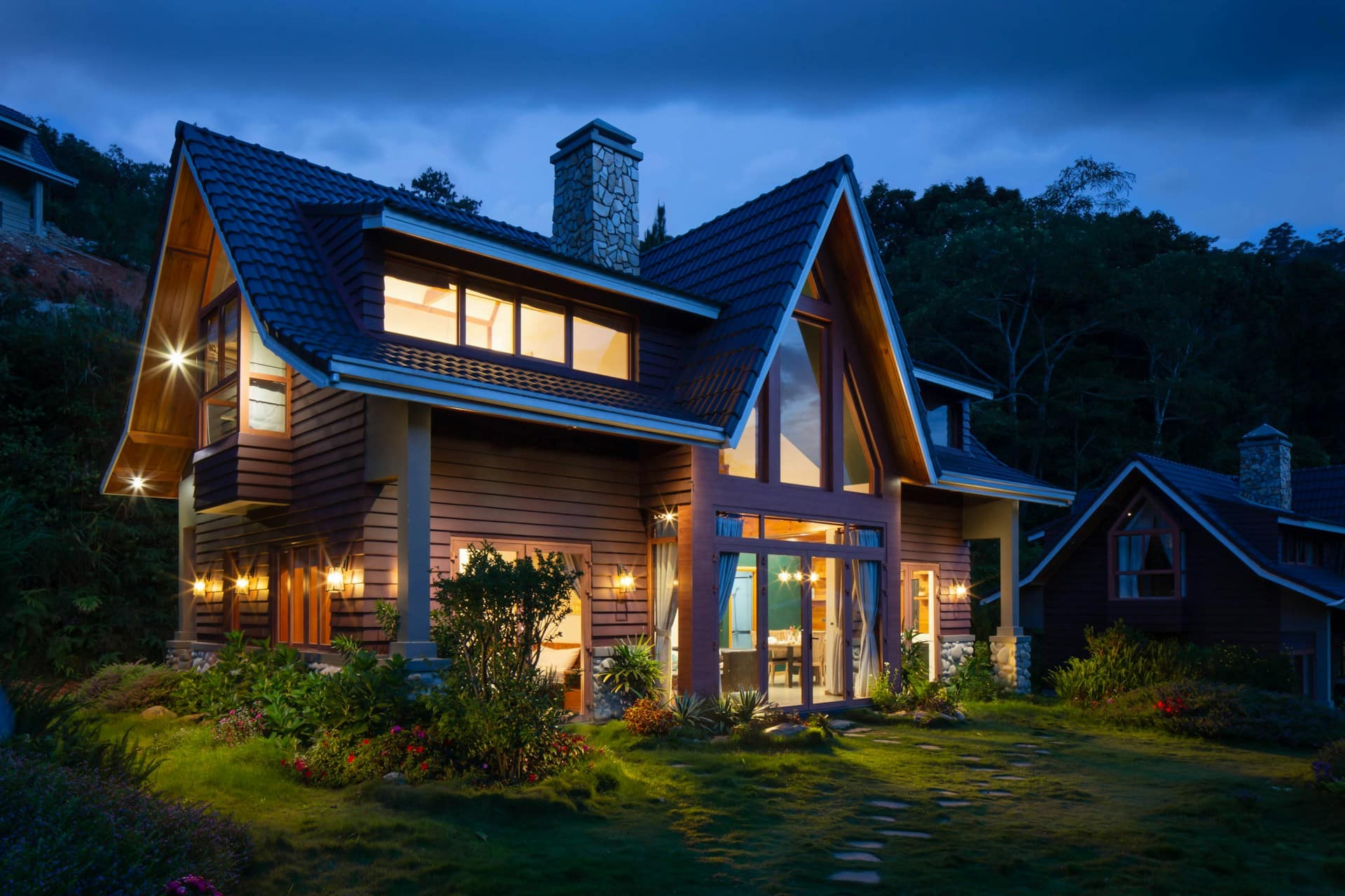 A house at dusk, representing unequal property division.
