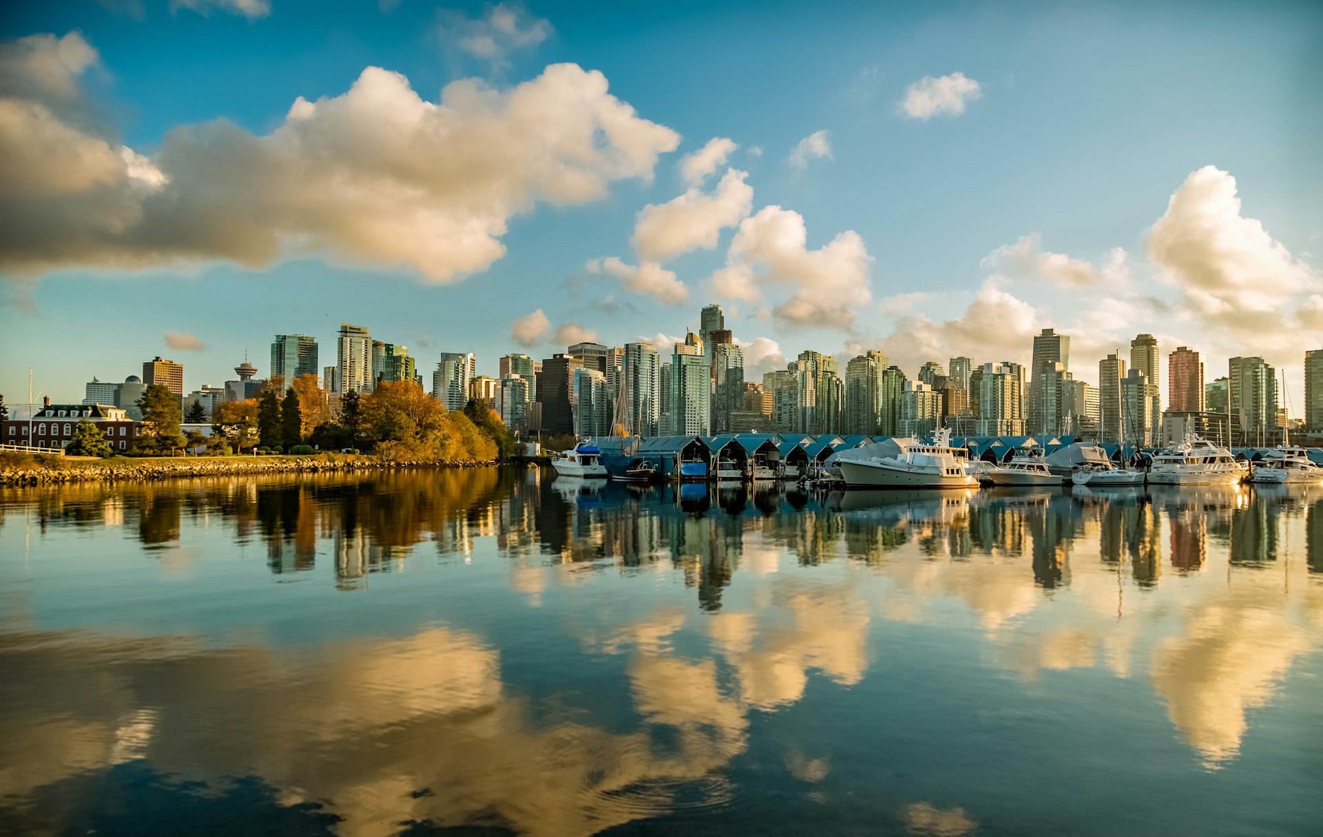 Skyline view of Vancouver at dusk, as viewed from Stanley Park, representing the inclusion of E. Craig Watson and Leon Beukman of Meridian Law Group in the 2027 edition of The Best Lawyers in Canada.